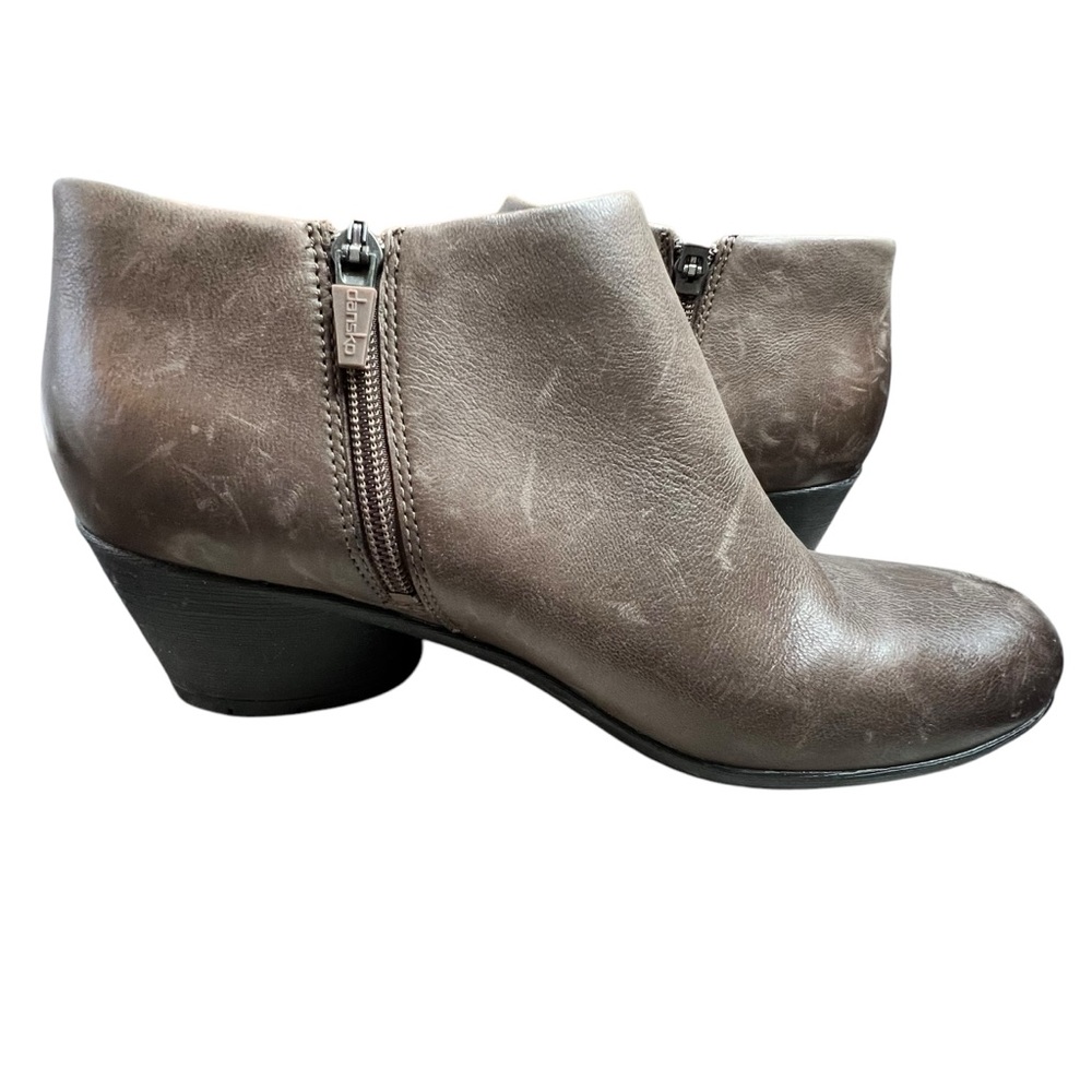 Dansko Raina Ankle Booties Women's 10.5-11 41 Leather Low Western Mushroom Brown